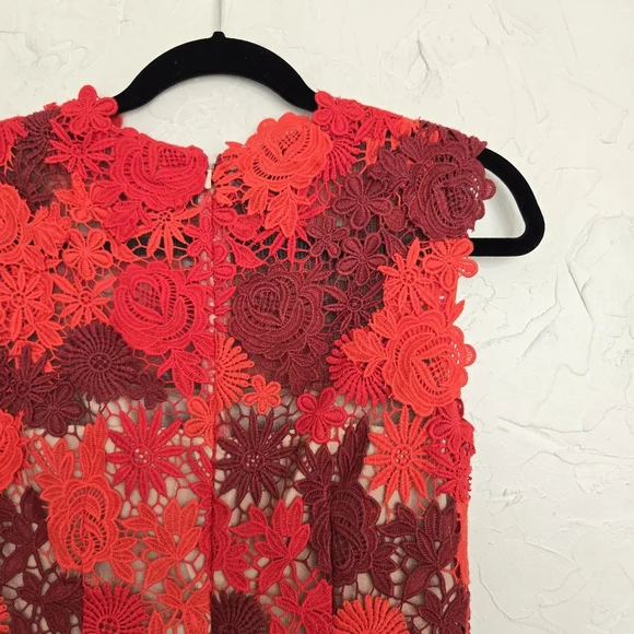 open lace back dress Mikael Aghal Tie Neck Dress, US 12